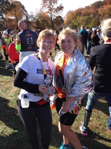 Here I am with my mom (at left), who also finished the Across the Bay 10K on Sunday. (Paul Renda photo)