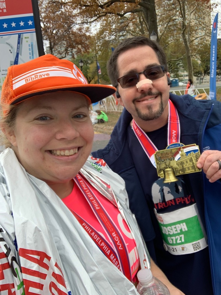 Selfie of two runners, Vanessa and Joe. 